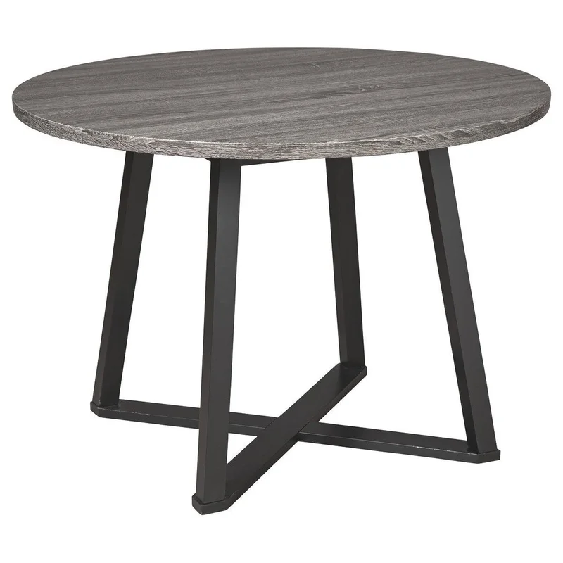 Ashley Centiar Round Dining Room Table in Black / Gray