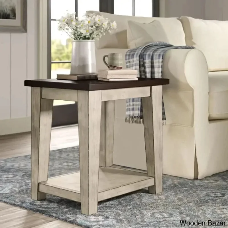 Alrick Tall End Table for living room - Wooden Bazar