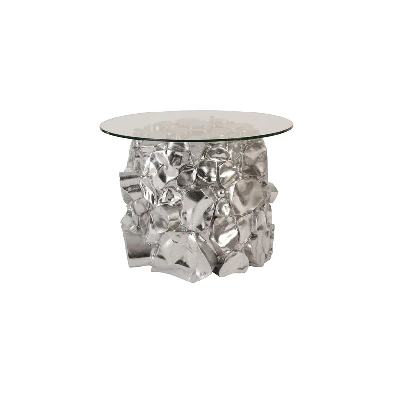 Cairn Side Table Resin Silver Leaf