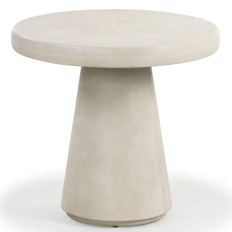 Hayleen Round Concrete Accent Table