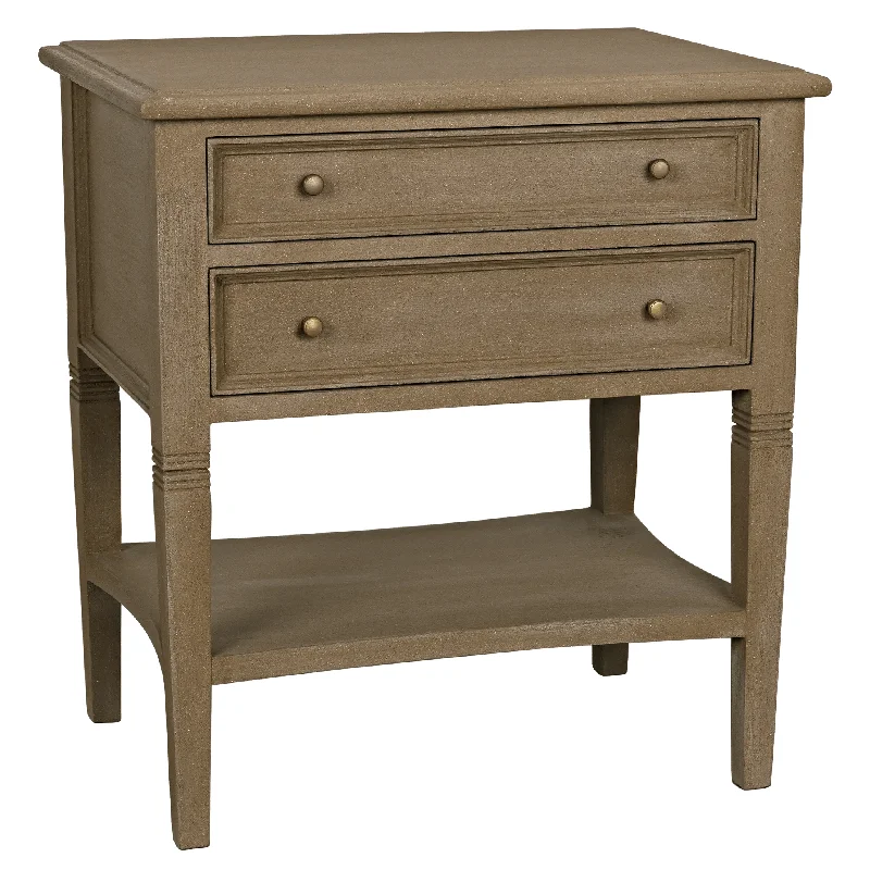 Oxford 2-Drawer Side Table Weathered