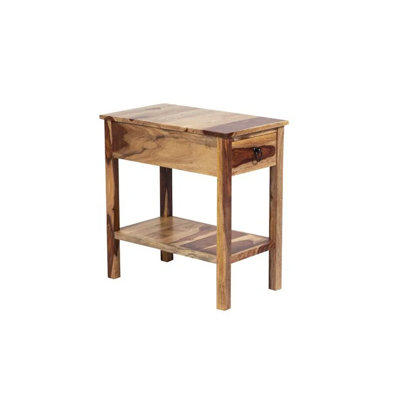 Traci 23'' Tall Solid Wood End Table with Storage