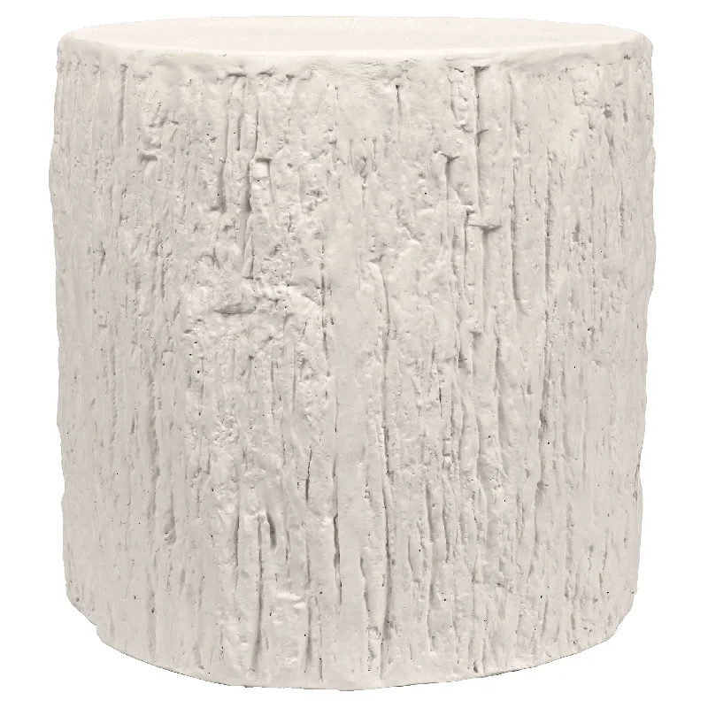 Trunk Side Table White Fiber Cement