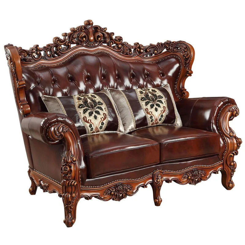 Acme Furniture Eustoma Loveseat in Cherry and Walnut 53066