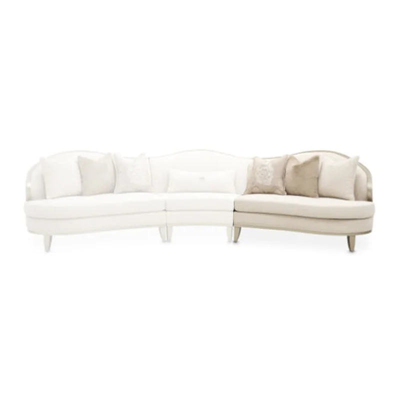 AICO Furniture Camellia Field RAF Loveseat Linen in Caramel