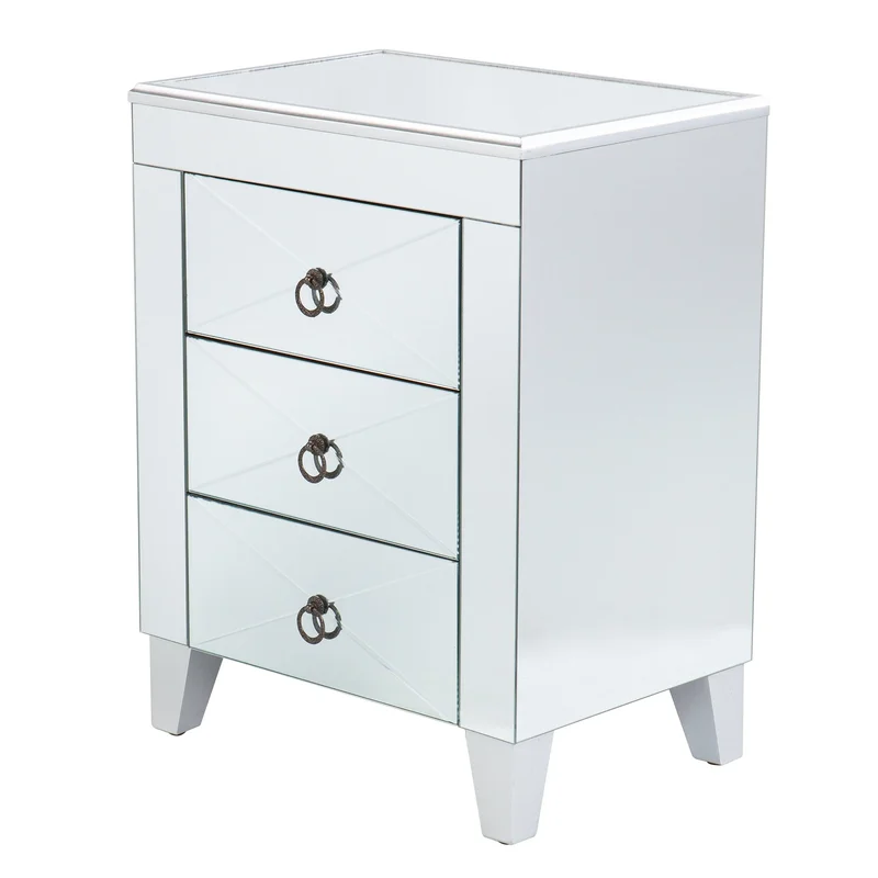 Cresheim Mirrored End Table w/ Drawers