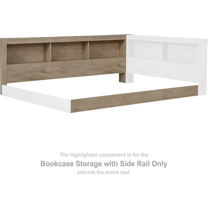 Bedroom Oliah Bookcase Storage with Side Rail Furniture Market