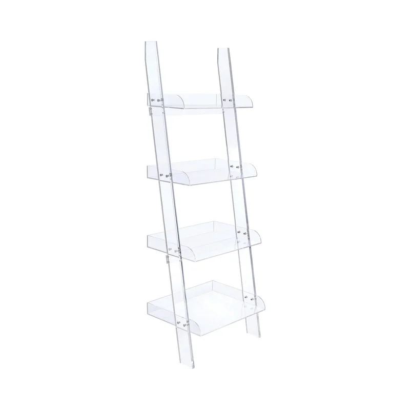 Coaster Amaturo Acrylic 4- Shelf Ladder Bookcase Clear 801553