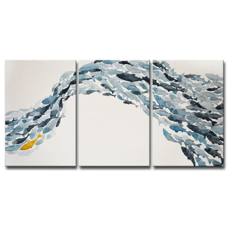 'Goldfish' By Norman Wyatt Jr. 3-Piece Wrapped Canvas Art Set