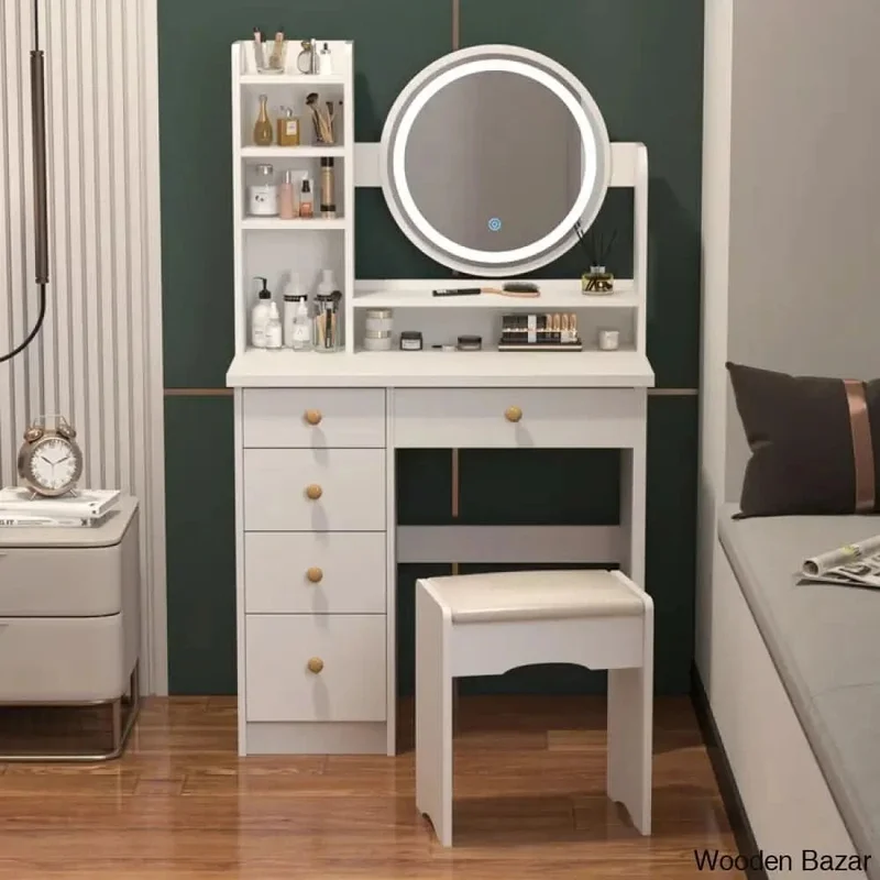 Wooden Bazar Veroniza Vanity Dressing Table With Storage