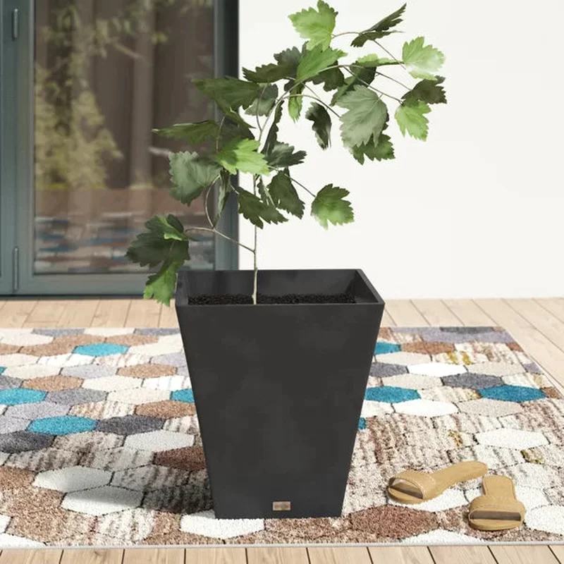 18" H x 16" W x 16" D Black Pure Series Plastic Pot Planter