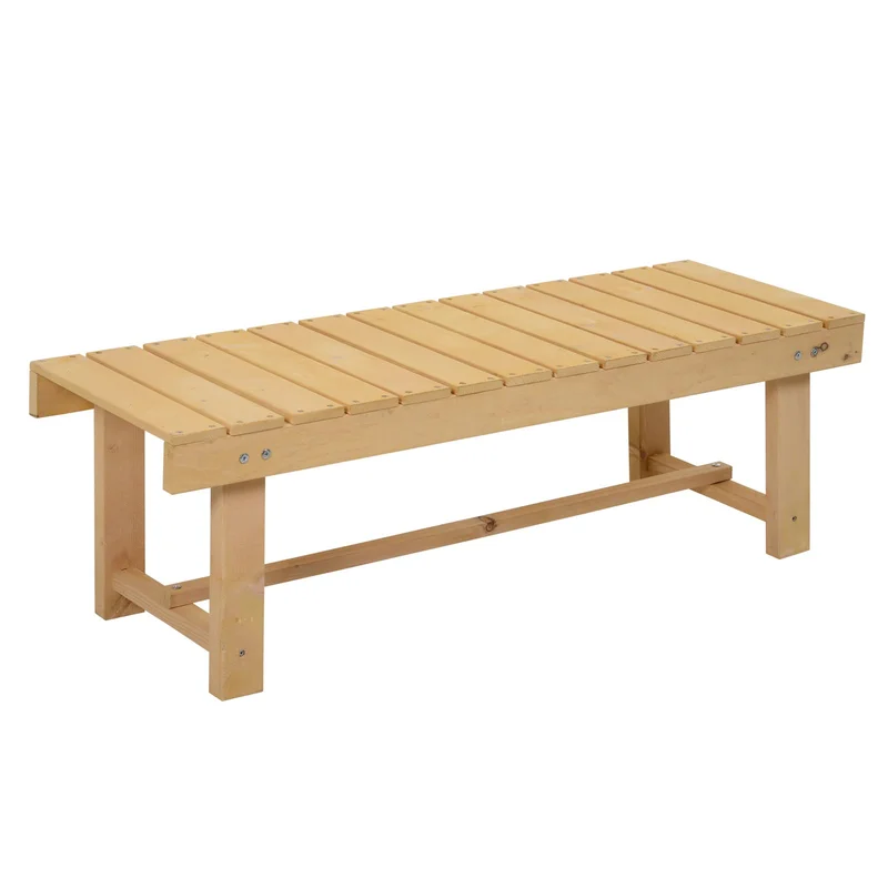 2 Seater Wooden Garden Bench Loveseat Solid Fir Wood Natural
