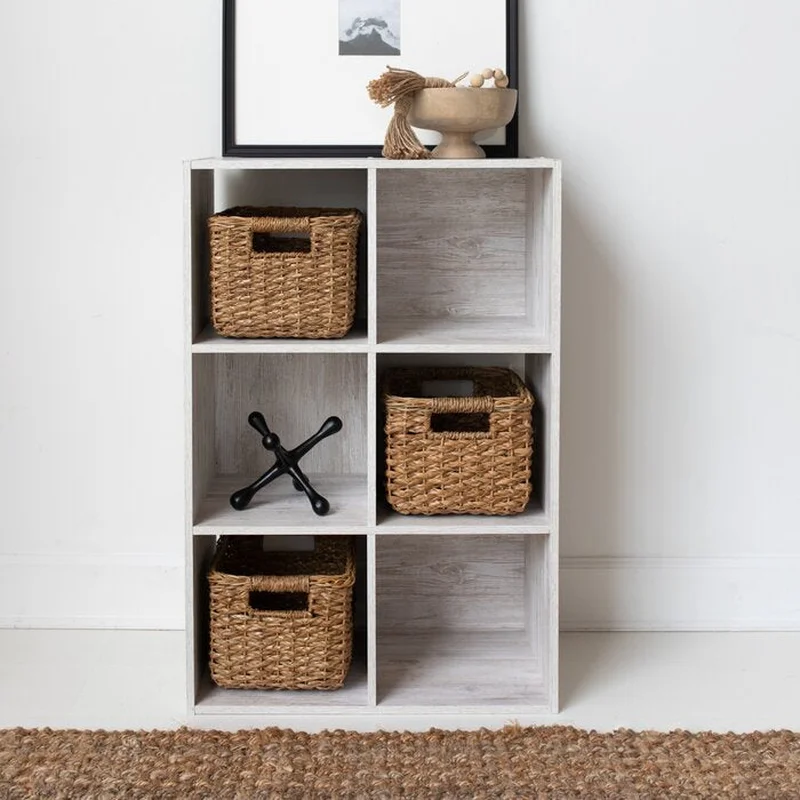 (6 Shelves) 35" H x 24" W x 12" D Whitewash Versia Cube Bookcase