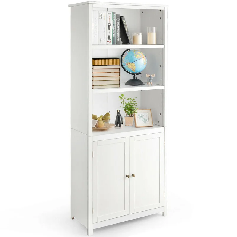 Aydan 71.5" H x 29" W Standard Bookcase Three Posts Color: White