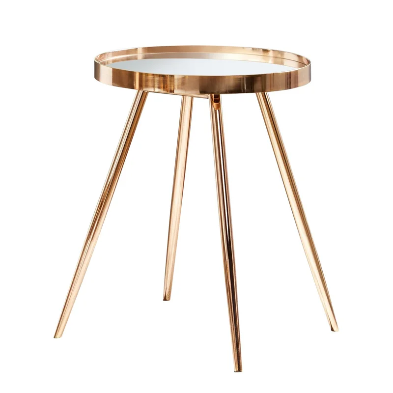 Coaster Furniture Kaelyn 723917 Round Mirror - Top End Side Table - Gold