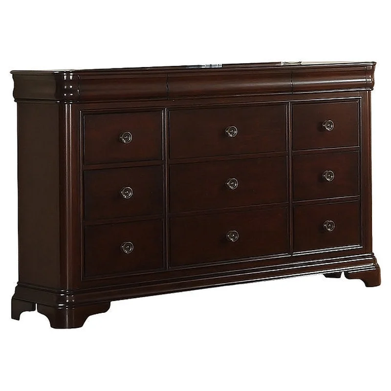 Altigarron 9 Drawer 65" W Solid Wood Dresser Lark Manor