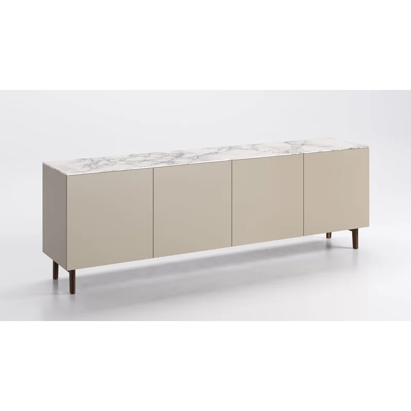 Universal 4 Doors Sideboard Matt Hemp White Marble