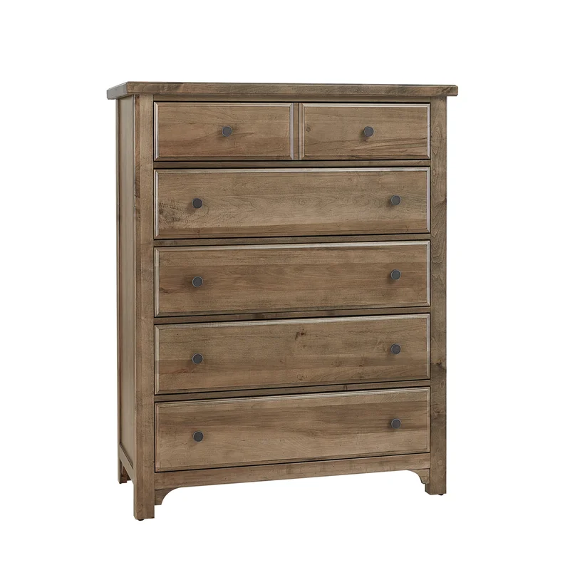 Vaughan Bassett Cool Farmhouse 5-Drawer Chest in Natural