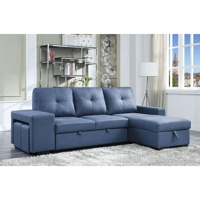 ACME Strophios Reversible Sleeper Sofa Blue Fabric 54650