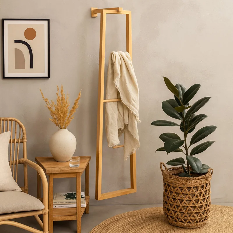 Rung Rack Modern Wooden Clothes & Towel Hanger for Home