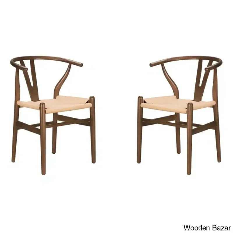 Wyn Solid Wood Weave Dining Chair (Set of 2) - Wooden Bazar
