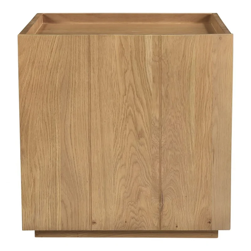 Zeronik Modern Paneled Wood Bedside Table - Wooden Bazar