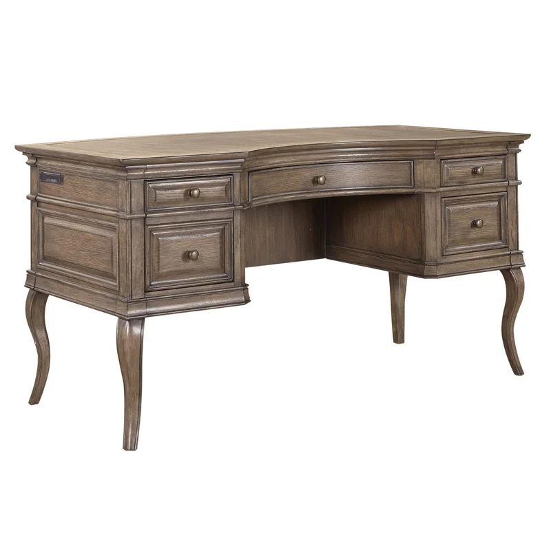 Aspenhome Arcadia 60" Half Pedestal Desk in Truffle