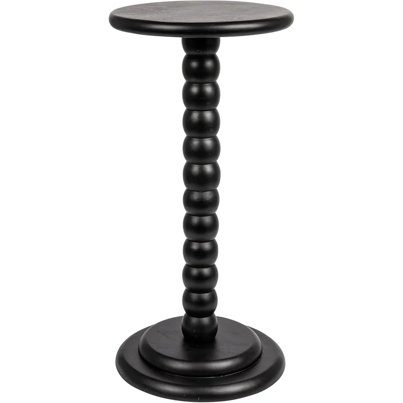 Creative Co-Op Stacked Pedestal Cocktail Side Table Black