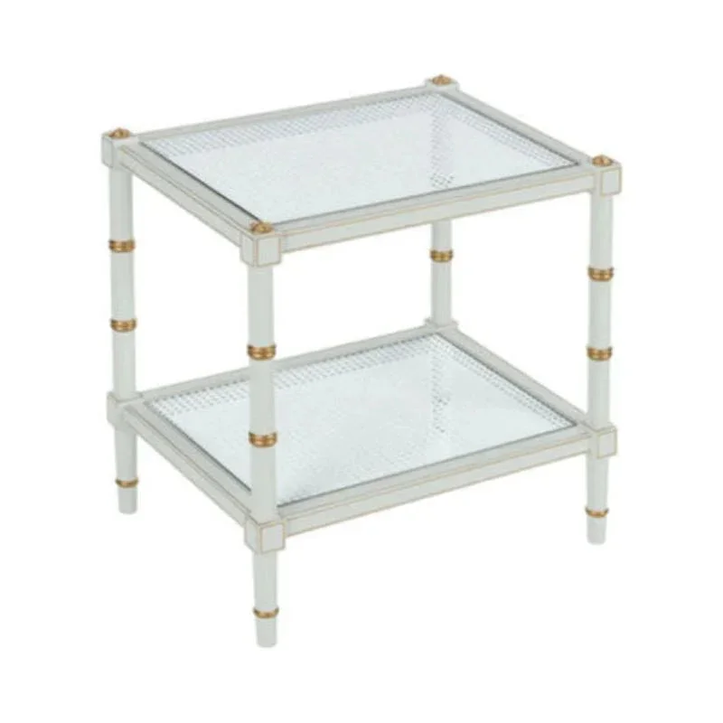Conner Natural Caned Shelf Rectangular End Table
