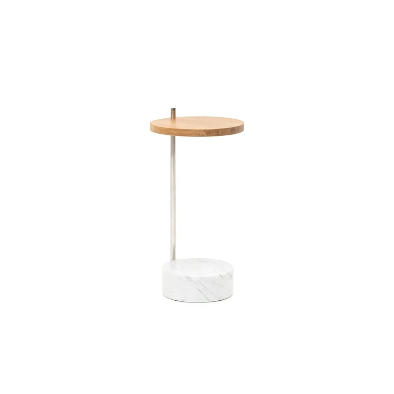 Society Side Table - Light Oak & Bianca Carrara