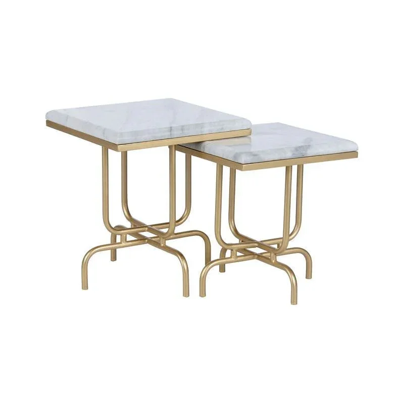 Stand By Me Marble Square Top Table (Set of 2)