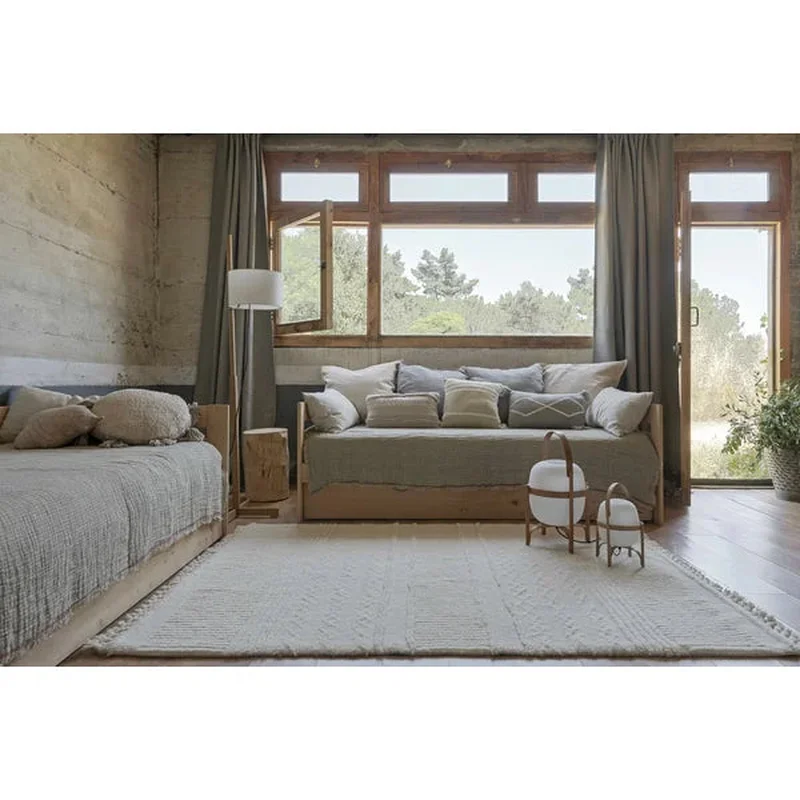 Woolable Kids Handmade Wool Area Rug in Sheep White 4'7" x 6'7"