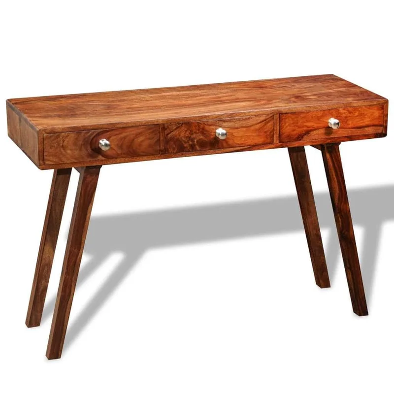 Console Table With 3 Drawers 76 Cm Solid Sheesham Wood