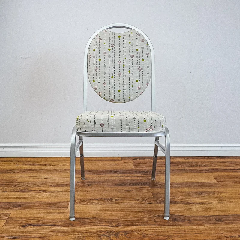 17-Inch W Side Chair with Metal Frame Geometric Pattern Upholstery