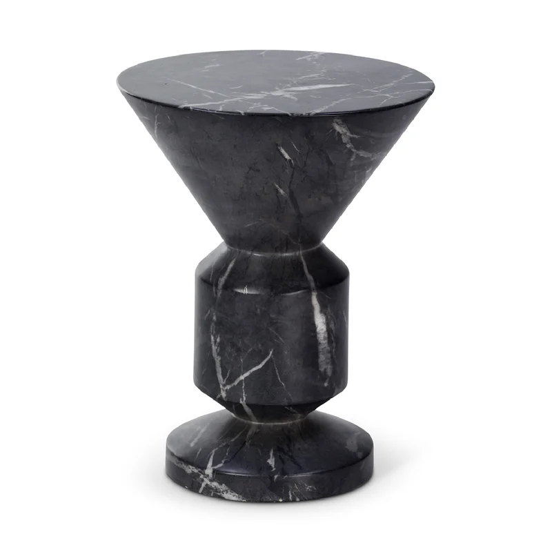 Black Marble Geometrical Side Table | Liang & Eimil Argos