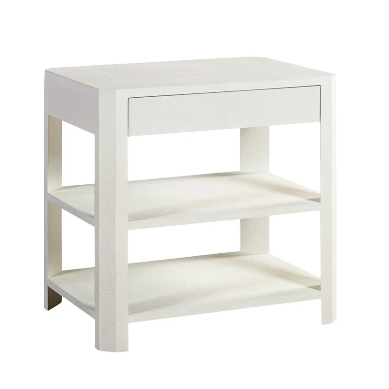 Sydney Side Table - White Shagreen | Oliver Home - 1382-51