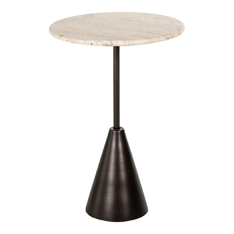 Travertine Pedestal Side Table | Richmond Interiors Avalon