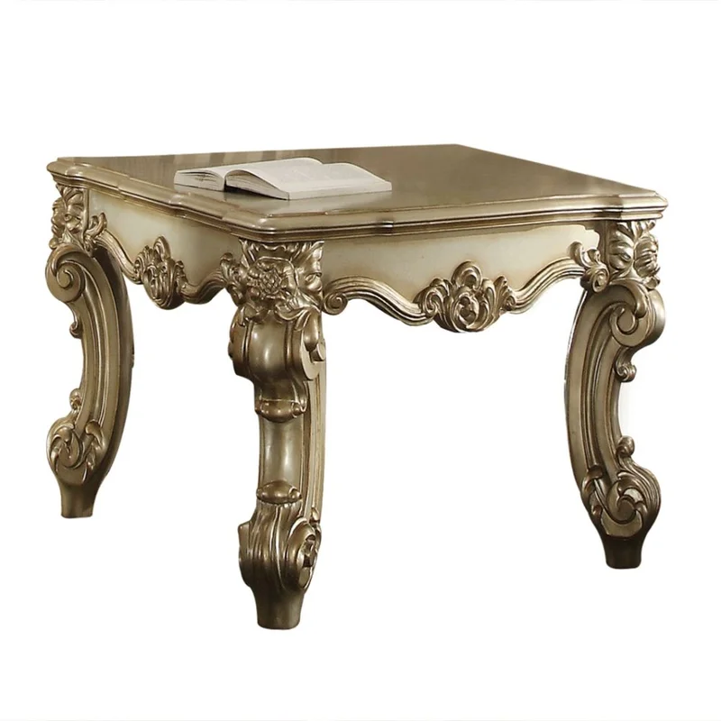 Vendome II End Table 83121 Gold Patina & Bone Finish | Acme