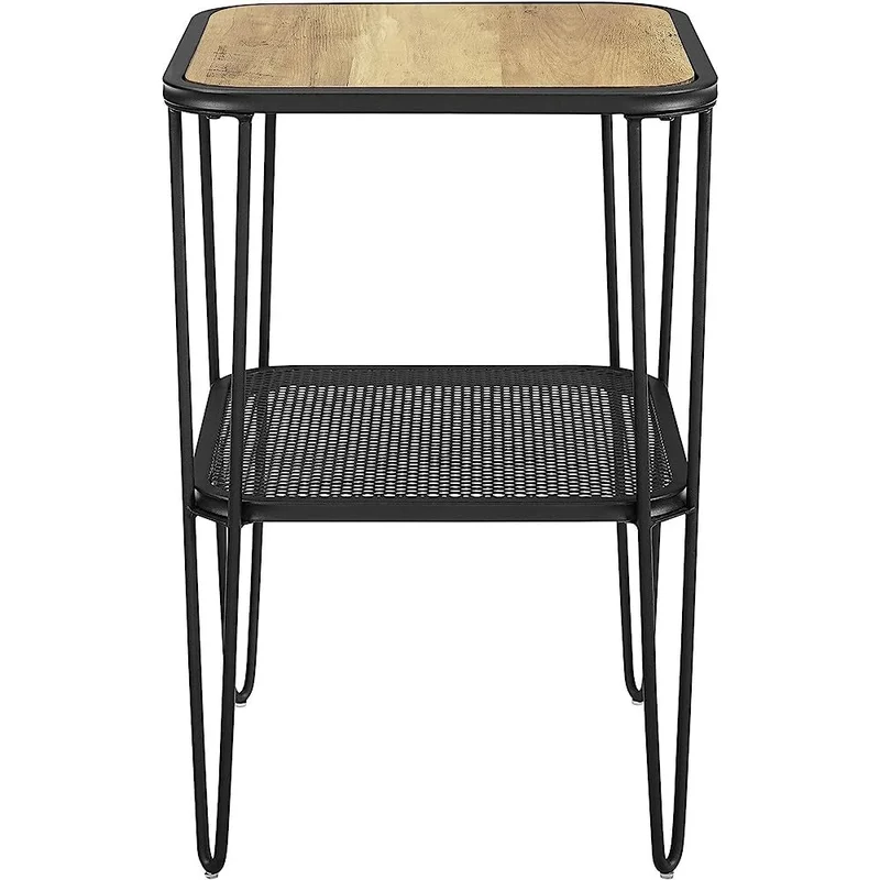 Walker Edison 16 Urban Industrial Mesh Metal Shelf Leg Side Table