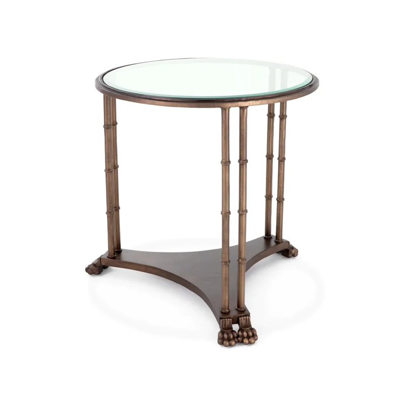 Bevelled Glass Vintage Side Table | OROA Lioness Side (open box)