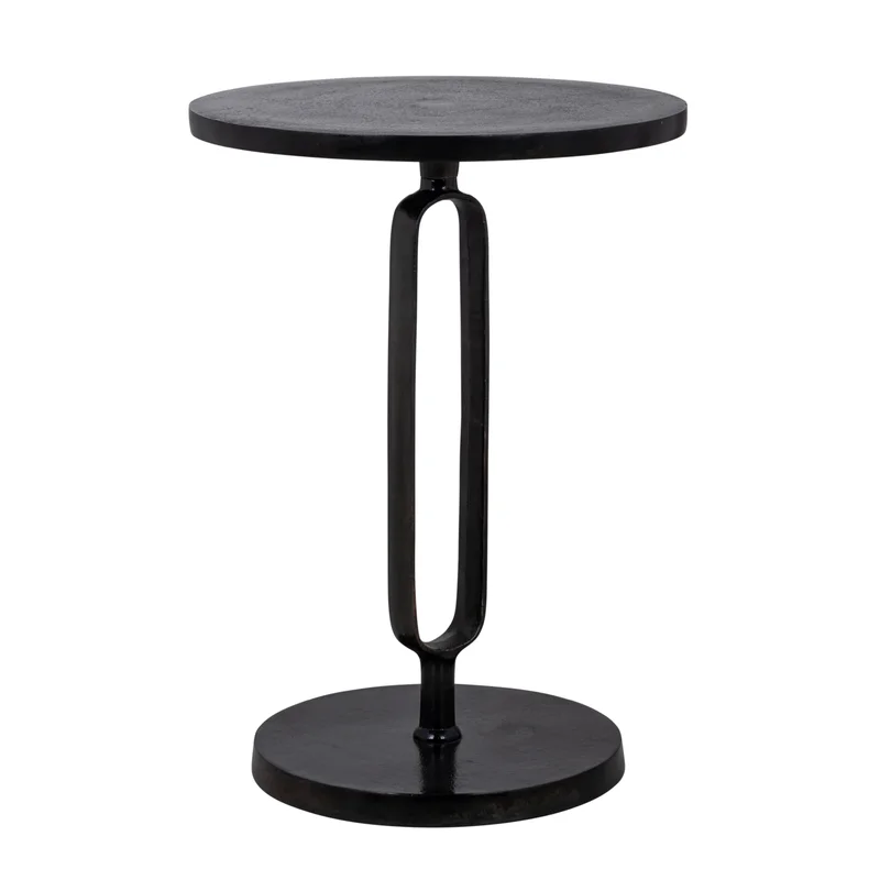 Black Aluminum Modern End Table | Richmond Interiors Valerio