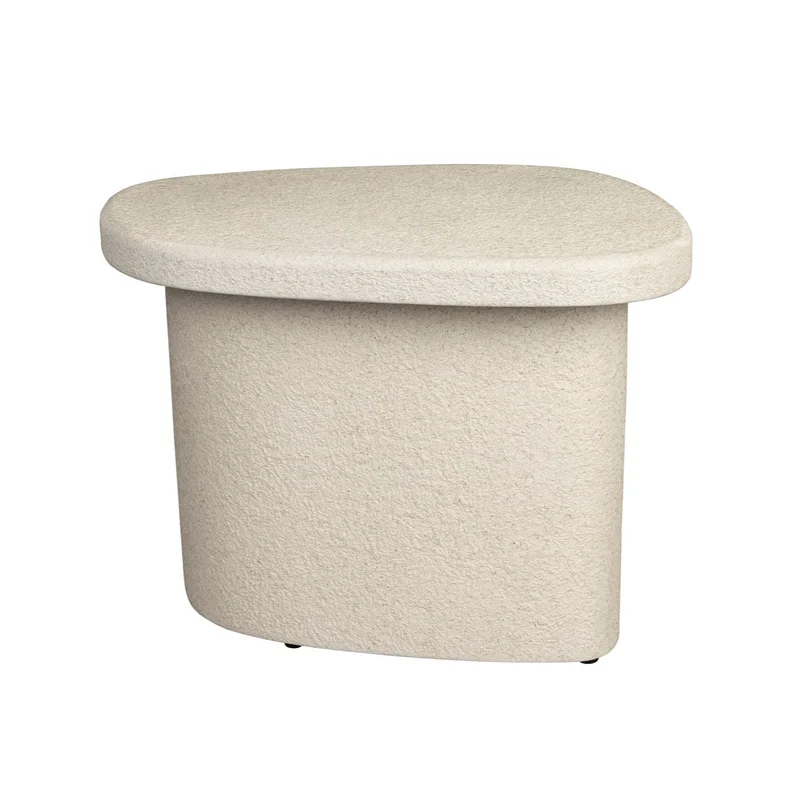 Dutchbone Veda Organic Curved Neutral Marble High Side Table
