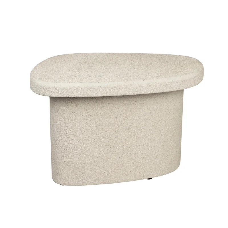 Dutchbone Veda Organic Curved Neutral Marble Low Side Table