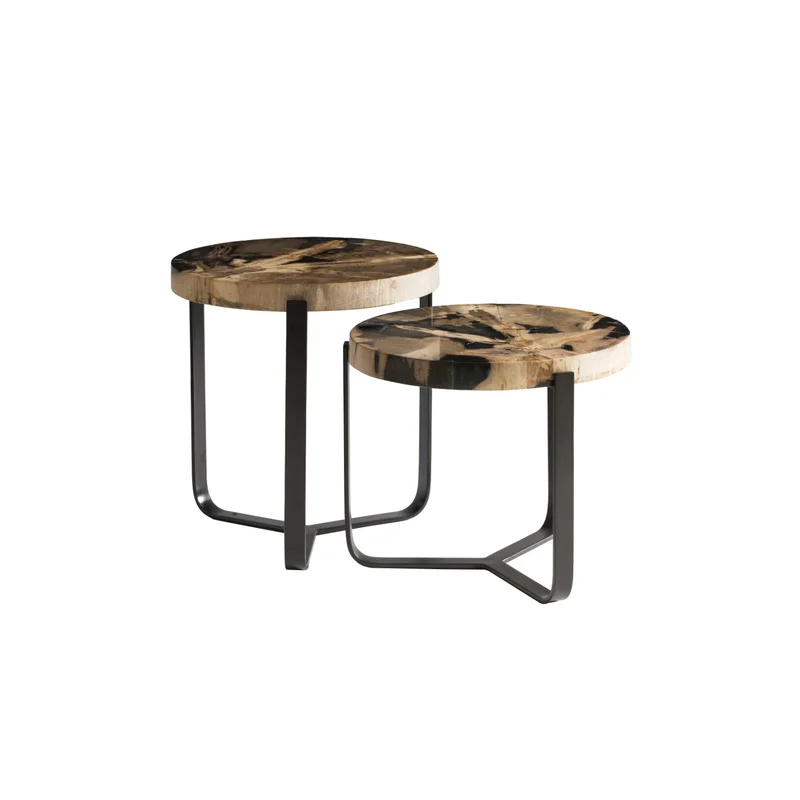 Tripod Leg Wooden Nesting Side Tables (2) | Andrew Martin Nova