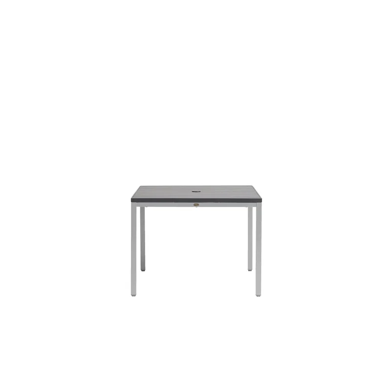 Zuni 39" Square Dining Table With Aluminum Top & Umbrella Hole
