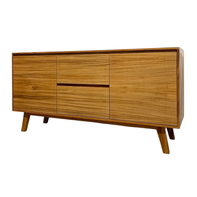 Mid Century Modern Style Credenza 2 Door 2 Drawer TV Cabinet