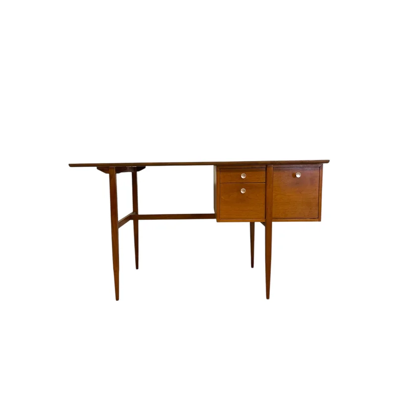 Vintage Mid Century Modern Walnut Desk in Style of Drexel Declaration by Kipp Stewart