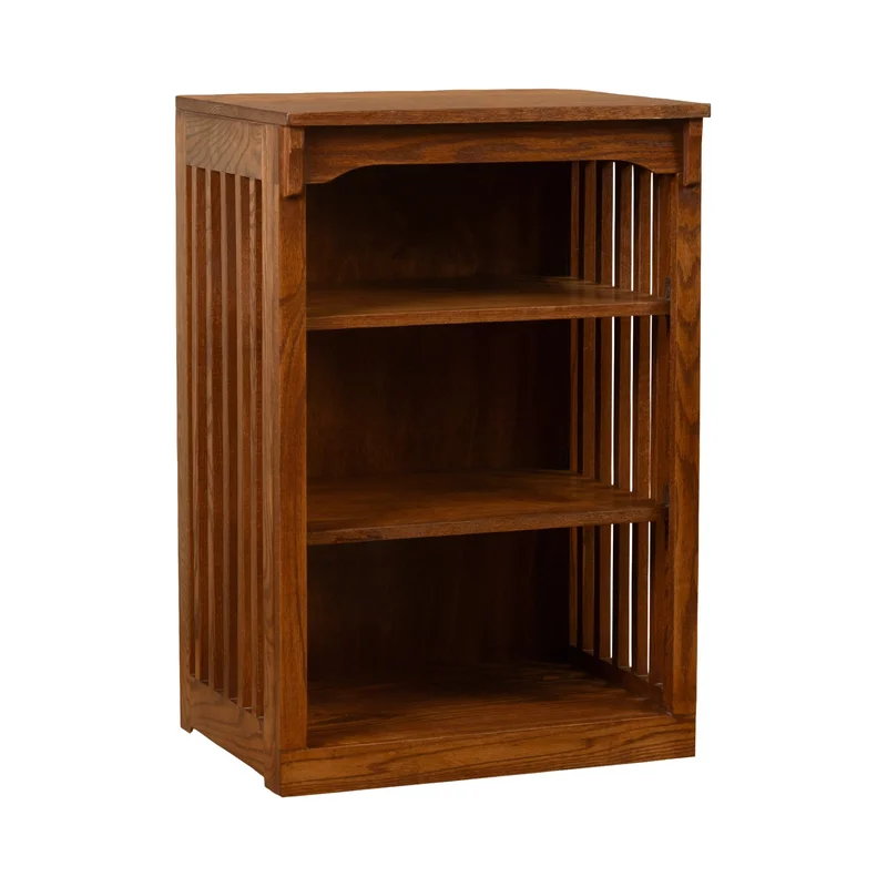 24" x 36" Solid Oak Mission Spindle Compact Bookcase