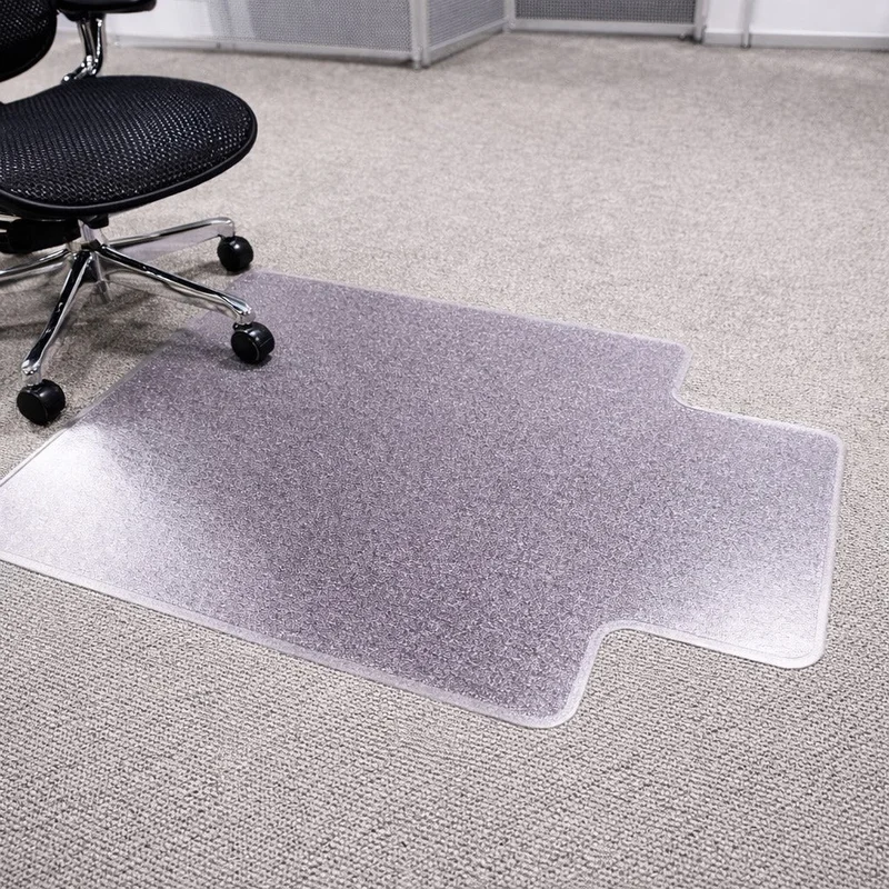 Plush Carpet Chair Mat - With Lip 36" x 48" Clear