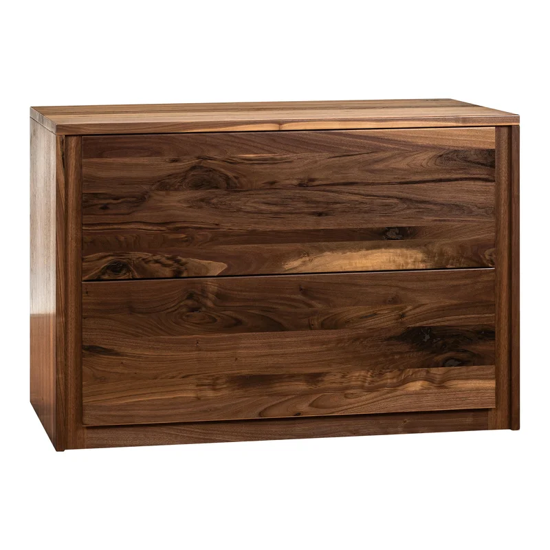 2 - Drawer Character Walnut Filing Cabinet